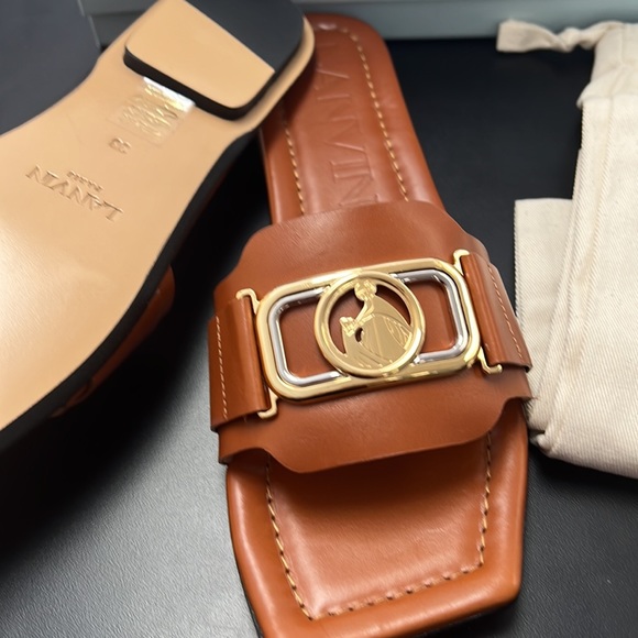 LANVIN LEATHER BROWN MULE 38eu BRAND NEW - Picture 3 of 4